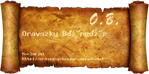Oravszky Böngér névjegykártya
